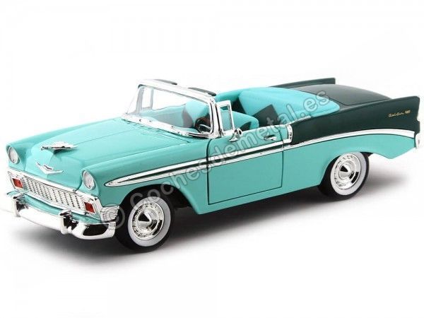 Cochesdemetal.es 1956 Chevrolet Bel Air Open Convertible Verde 1:18 Lucky Diecast 92128