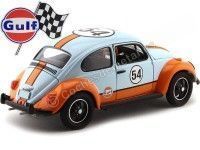 Cochesdemetal.es 1973 Volkswagen Beetle "Gulf Oil" Blue-Orange 1:18 Greenlight 12994