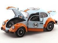 Cochesdemetal.es 1973 Volkswagen Beetle "Gulf Oil" Blue-Orange 1:18 Greenlight 12994