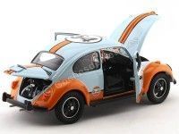 Cochesdemetal.es 1973 Volkswagen Beetle "Gulf Oil" Blue-Orange 1:18 Greenlight 12994