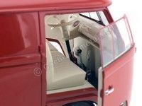 Cochesdemetal.es 1963 Volkswagen T1 Microbus Panel Van Rojo 1:18 Welly 18053