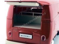 Cochesdemetal.es 1963 Volkswagen T1 Microbus Panel Van Rojo 1:18 Welly 18053