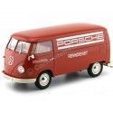 Cochesdemetal.es 1963 Volkswagen T1 Microbus Panel Van "Servicio Porsche" Rojo 1:18 Welly 18053