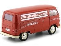 Cochesdemetal.es 1963 Volkswagen T1 Microbus Panel Van "Servicio Porsche" Rojo 1:18 Welly 18053