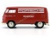 Cochesdemetal.es 1963 Volkswagen T1 Microbus Panel Van "Servicio Porsche" Rojo 1:18 Welly 18053