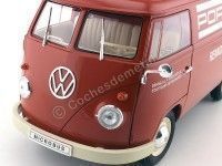 Cochesdemetal.es 1963 Volkswagen T1 Microbus Panel Van "Servicio Porsche" Rojo 1:18 Welly 18053