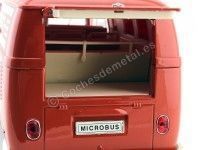 Cochesdemetal.es 1963 Volkswagen T1 Microbus Panel Van "Servicio Porsche" Rojo 1:18 Welly 18053