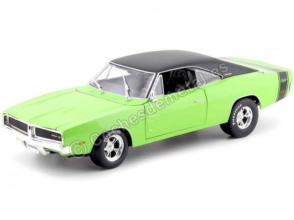 Cochesdemetal.es 1969 Dodge Charger R-T Verde 1:18 Maisto Design 32612