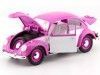 Cochesdemetal.es 1967 Volkswagen Beetle Rosa-Blanco 1:18 Greenlight 13512