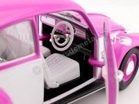 Cochesdemetal.es 1967 Volkswagen Beetle Rosa-Blanco 1:18 Greenlight 13512