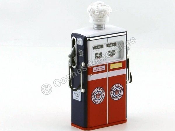 Cochesdemetal.es 1954 Surtidor Tokheim 350 Red Crown Gasoline Gas Pump Red-White 1:18 Greenlight 14030C