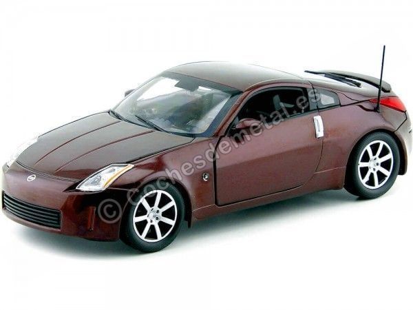 Cochesdemetal.es 2003 Nissan 350Z Coupe Wine Red Metallic 1:18 Auto World AW240