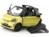 Cochesdemetal.es 2015 Smart Fortwo Cabriolet (A453) Black/Yellow 1:18 Dealer Edition B66960289