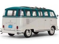 Cochesdemetal.es 1962 Volkswagen T1 Samba Bus Blue-Beige Grey 1:12 Sun Star 5084