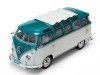 Cochesdemetal.es 1962 Volkswagen T1 Samba Bus Blue-Beige Grey 1:12 Sun Star 5084