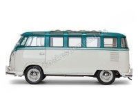 Cochesdemetal.es 1962 Volkswagen T1 Samba Bus Blue-Beige Grey 1:12 Sun Star 5084