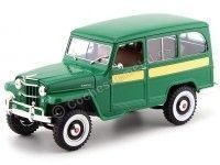 Cochesdemetal.es 1955 Jeep Willys Station Wagon Dark Green 1:18 Lucky Diecast 92858