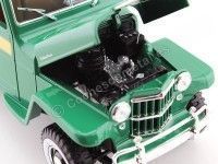 Cochesdemetal.es 1955 Jeep Willys Station Wagon Dark Green 1:18 Lucky Diecast 92858