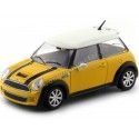 Cochesdemetal.es 2001 Mini Cooper S Amarillo-Blanco 1:24 Bburago 22124