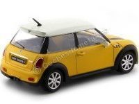 Cochesdemetal.es 2001 Mini Cooper S Amarillo-Blanco 1:24 Bburago 22124