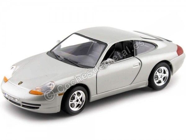 Cochesdemetal.es 1997 Porsche 911 Carrera 4 Coupe Gris Metalizado 1:24 Bburago 22081