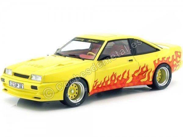 Cochesdemetal.es 1991 Opel Manta B Mattig Amarillo con Llamas 1:18 MC Group 18115