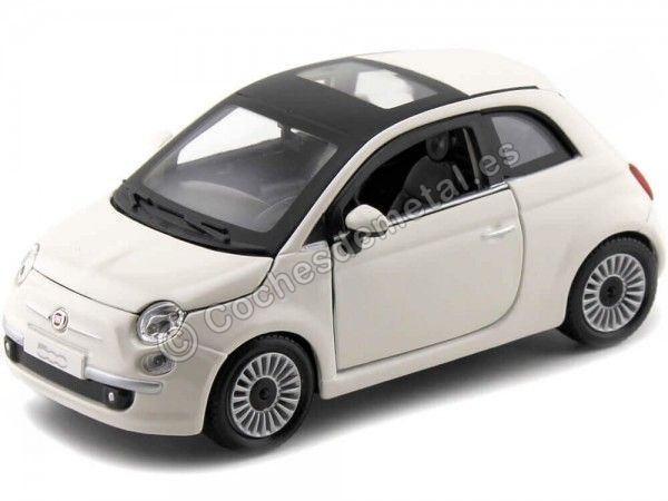 Cochesdemetal.es 2007 Fiat Nuova 500 Coupe Blanco 1:24 Bburago 22106