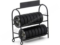 Carsdemetal.es étagère en métal avec 14 roues noires 1:18 American Diorama 77518