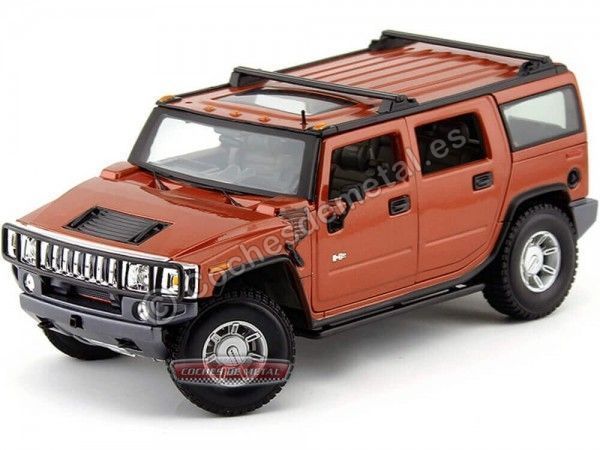 Cochesdemetal.es 2003 Hummer H2 SUV Naranja Metalizado 1:18 Maisto Premiere 36631