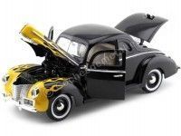 CARSDEMETAL.ES 1940 Ford Deluxe Black avec des flammes 1:18 MOTEUR MAX 73108