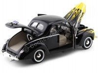 CARSDEMETAL.ES 1940 Ford Deluxe Black avec des flammes 1:18 MOTEUR MAX 73108