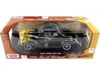 Cochesdemetal.es 1940 Ford Deluxe Negro Con Llamas 1:18 Motor Max 73108