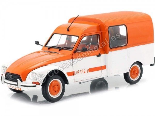 Cochesdemetal.es 1984 Citroen Acadiane "Acaspot" Blanco-Naranja 1:18 Solido S1800404