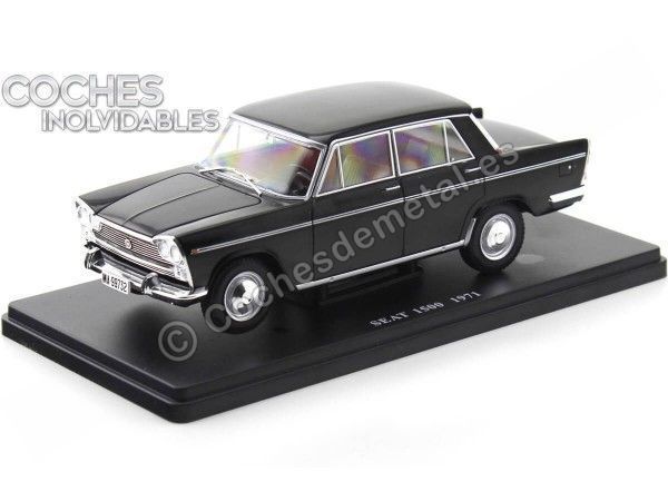Cochesdemetal.es 1971 Seat 1500 Negro "Coches Inolvidables" 1:24 Editorial Salvat ES03