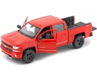 Cochesdemetal.es 2017 Chevrolet Silverado Pickup Rojo 1:24 Welly 24083