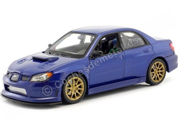 Cochesdemetal.es 2010 Subaru Impreza WRX STi Azul 1:24 Welly 22487