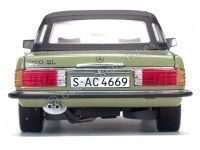 Cochesdemetal.es 1977 Mercedes-Benz 350 SL W107 Closed Convertible Caledonia Grun 1:18 Sun Star 4669