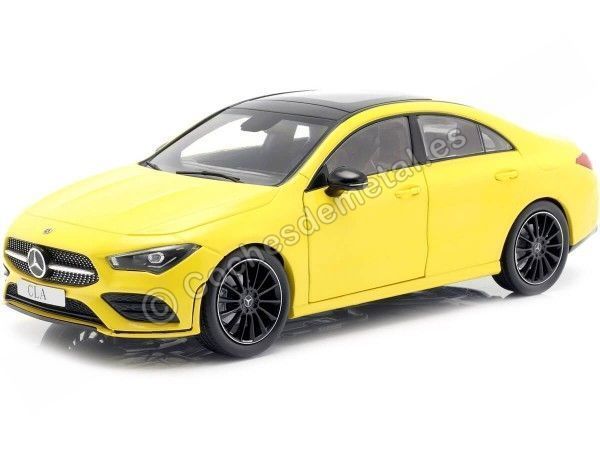 Cochesdemetal.es 2019 Mercedes-Benz CLA Coupe (C118) Sun Yellow 1:18 Dealer Edition B66960473