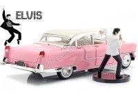 Cochesdemetal.es 1955 Cadillac Fleetwood Series 60 "Elvis Presley" Rosa 1:24 Jada Toys 31007