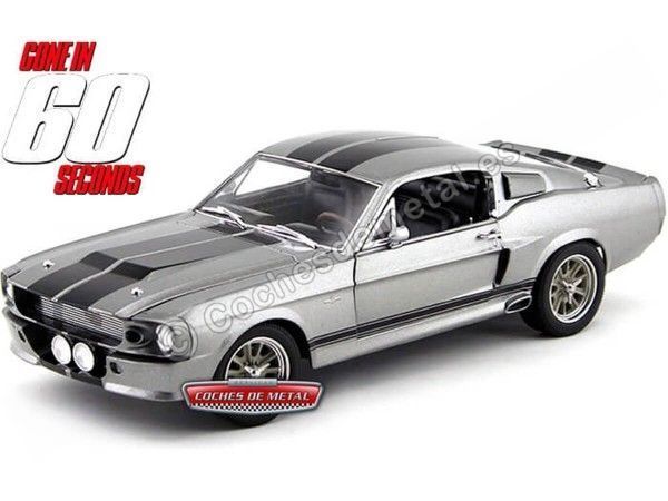 Cochesdemetal.es 1967 Shelby GT 500E Eleanor "60 Segundos" Gris/Negro 1:18 Greenlight 12909