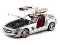 Cochesdemetal.es 2010 Mercedes-Benz SLS AMG Gullwing Gris 1:18 Maisto 31389