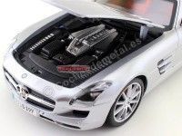 Cochesdemetal.es 2010 Mercedes-Benz SLS AMG Gullwing Gris 1:18 Maisto 31389