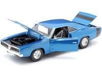 Cochesdemetal.es 1969 Dodge Charger R-T Azul Metalizado 1:18 Maisto 31387