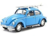 Cochesdemetal.es 1959 Volkswagen VW Kafer Con Tabla de Surf Azul 1:24 Welly 22436
