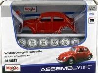 Cochesdemetal.es 1967 Volkswagen VW Escarabajo Beetle Rojo "Metal Kit" 1:24 Maisto 39926