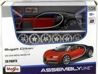 Cochesdemetal.es 2016 Bugatti Chiron Rojo-Negro "Metal Kit" 1:24 Maisto 39514