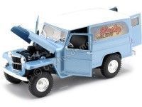 Cochesdemetal.es 1955 Jeep Willys Station Wagon Azul Claro 1:18 Road Signature 92858