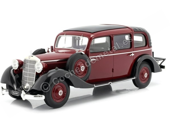 Cochesdemetal.es 1936 Mercedes-Benz 260 D (W138) Pullman Landaulet Granate 1:18 Triple-9 R1800102