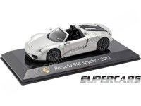 Cochesdemetal.es 2013 Porsche 918 Spyder "SuperCars" Plata 1:43 Editorial Salvat SC09