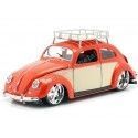 Cochesdemetal.es 1951 Volkswagen Beetle Escarabajo Custom Rojo-beige 1:18 Maisto Design 32614